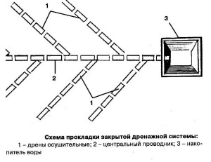 Схема прокладки закрытой дренажной системы